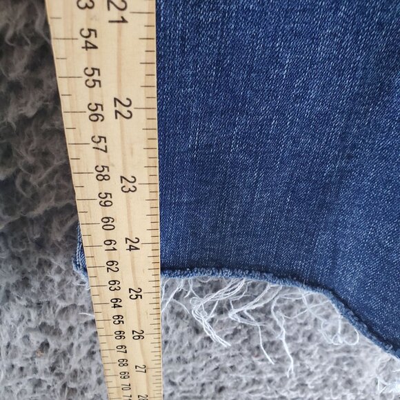Maurices Jeans Womens 20W Blue High-Rise Frayed Hem Stretch Cropped - Picture 7 of 12